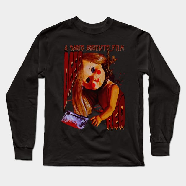 Deep Red, Classic Horror. (Version 3) Long Sleeve T-Shirt by The Dark Vestiary